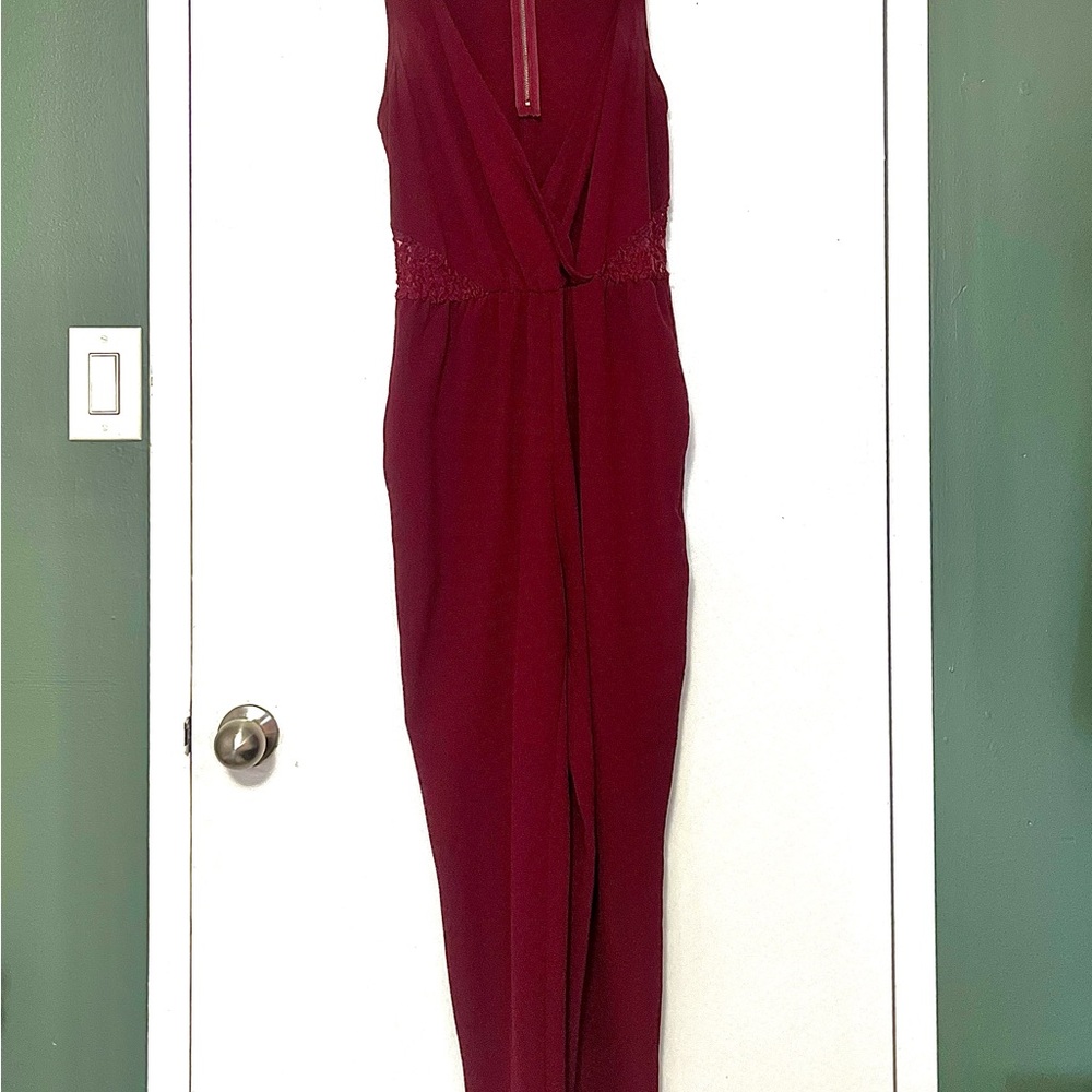 Material Girl Burgundy Jumpsuit